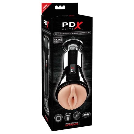 PDX Cock Compressor Vibrating Stroker akkus rezgő nyomó érintésmentes maszturbátor