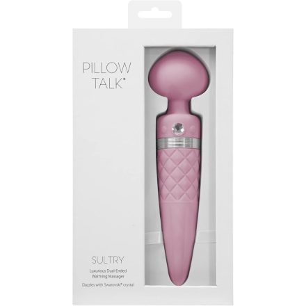 Pillow Talk Sultry Wand - akkus melegítős kétévégű luxusmasszírozó vibrátor Swarovski